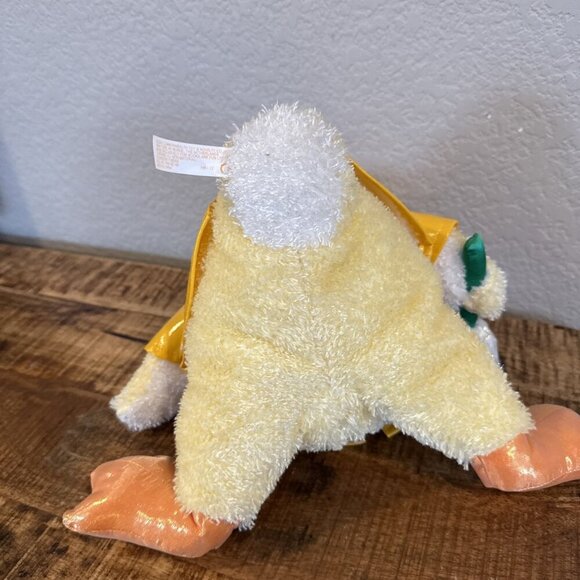 Commomwealth 2002 Yellow Duck Plush Stuffed Animal 16" Raincoat w/ Flower Used - Picture 7 of 10